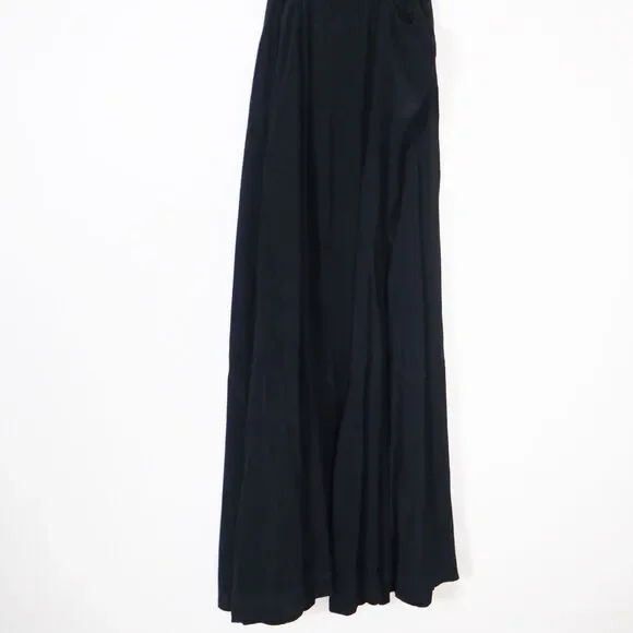 Cleobella Size S Metallic Embroidered Black Midi Dress Viscose Crepe